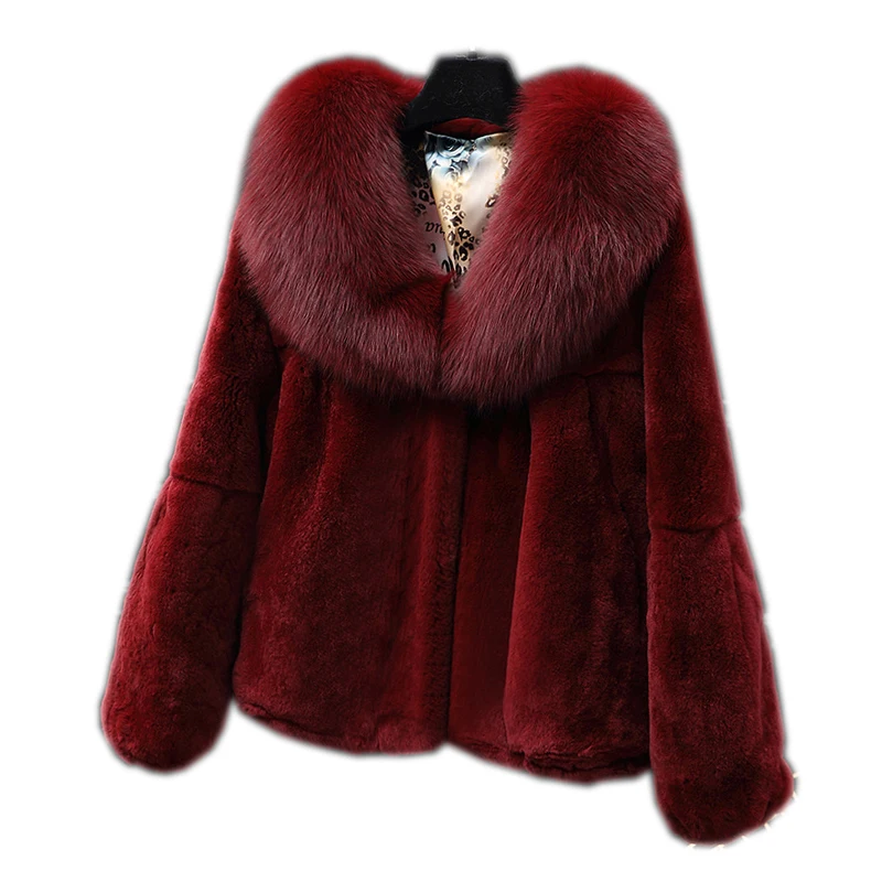 

100% Real Rabbit Fur Cardigan Coat Jacket Natural Hand-made Irregular Collar Garment Rabbit Fur whole piece Outerwear coat