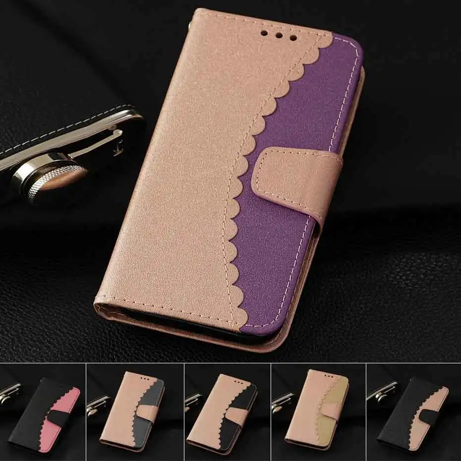 

Milyssi Denim Mixed Colors Leather Flip Case For Samsung galaxy S7 S8 S9 Plus Edge J3 J5 J7 A5 2017 A8 2018 Leather Bag Case