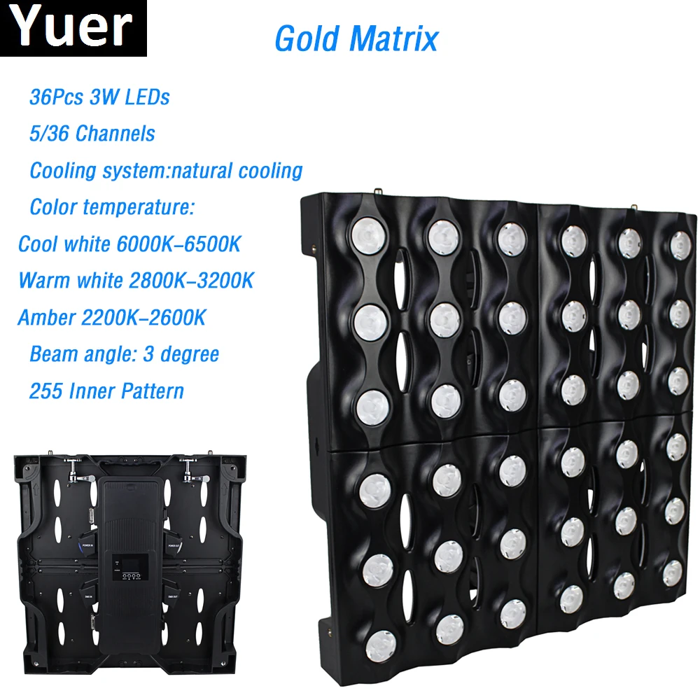 Светодиодный светильник с золотой матрицей 36x3 Вт 5/36 каналов DMX512 диджейский