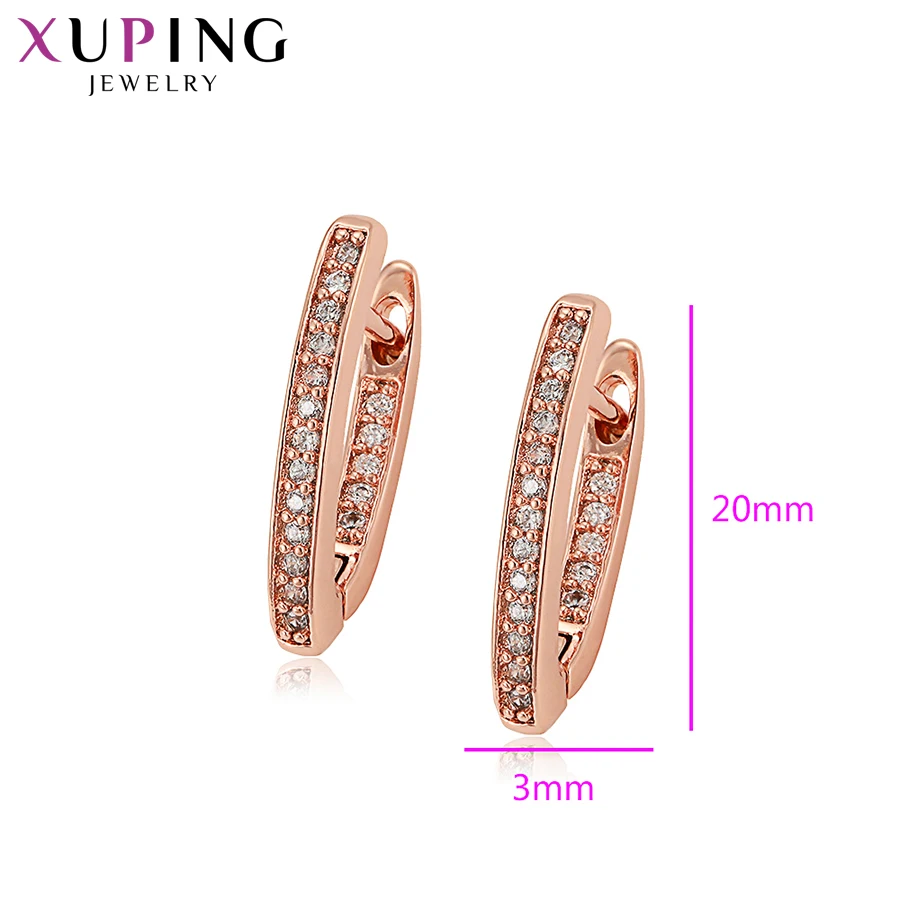 Xuping модные ювелирные изделия элегантный уникальный дизайн розовое золото-цвет покрытием обручи серьги для женщин Подарки S105.2-97609
