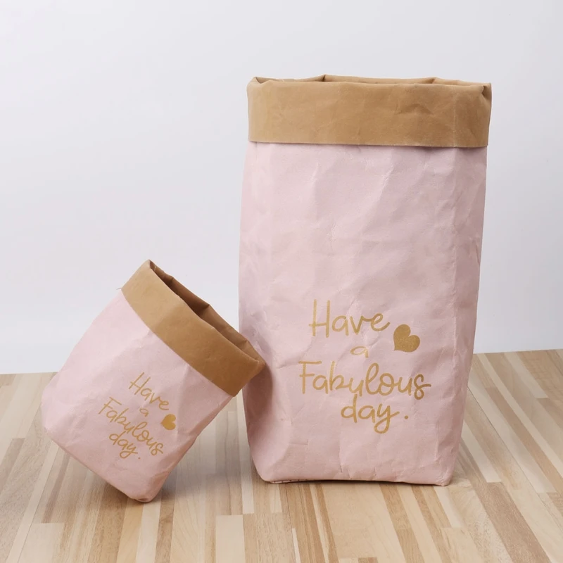 Моющийся крафт-бумажный мешок крышка цветочный горшок мешок для хранения многофункциональный домашний крафт-бумажный держатель