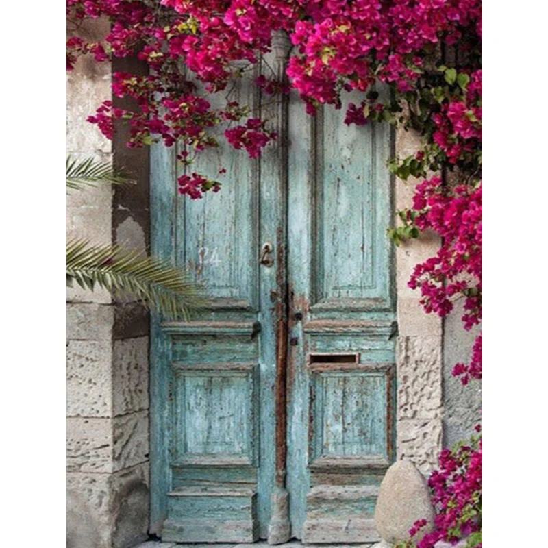 

100% Full 5D Diy Daimond Painting Cross-stitch Flower Door 3D Diamond Painting Full Rhinestones Paintings Embroidery Gifts