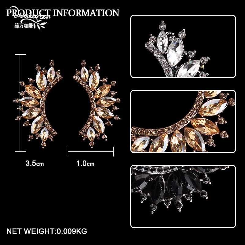 Dvacaman, длинные висячие серьги с кристаллами шампанского, свадебные Женские Висячие серьги, вечерние ювелирные изделия