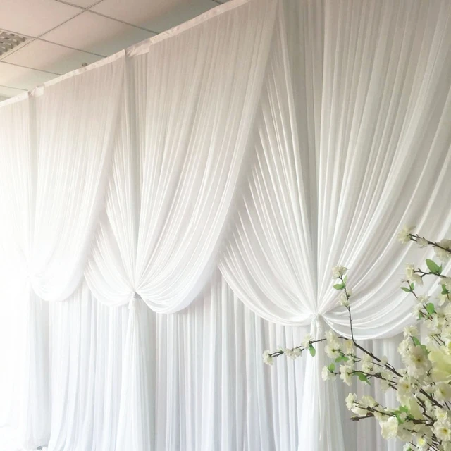 Cortinas blancas de fondo para fiestas de boda, cortinas de fondo de  fotografía.