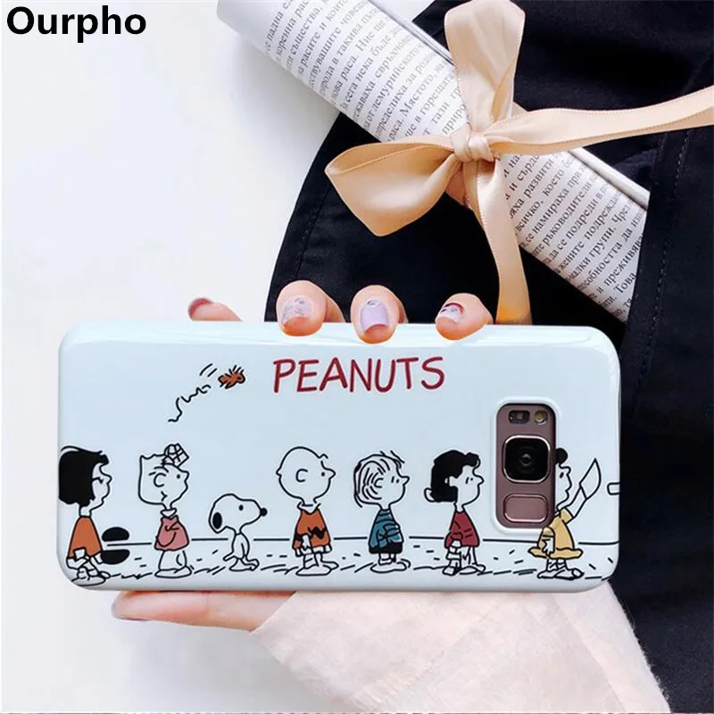 

Ourpho Samsung S10 Plus Case Cute Cartoon Peanuts Soft Silicone Cases For Samsung Galaxy S8 S9 Plus Note 8 9 Phone Cover