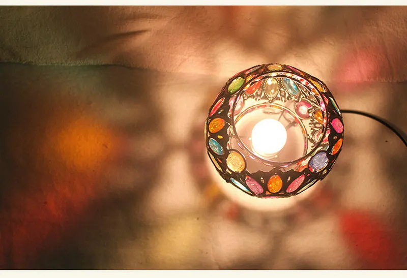 Artpad, Средиземноморский Морской дизайн, Турецкая настольная лампа, многоцветная, Затемняющая, богемная, винтажная, ручная работа, лампы из мозаики, декор для спальни E14