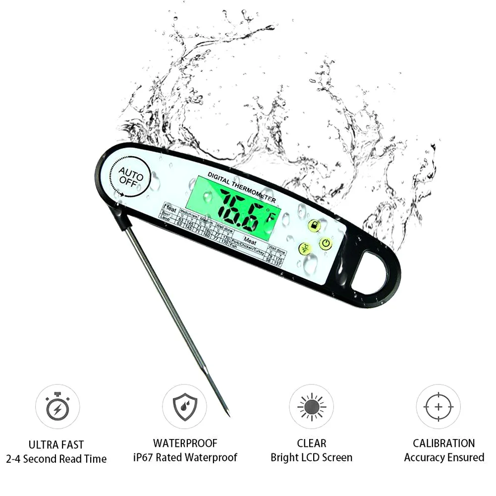 Food Cooking Thermometer Fast Read Electronic Waterproof Meat Candy with Long Probe for Kitchen LE66 | Дом и сад