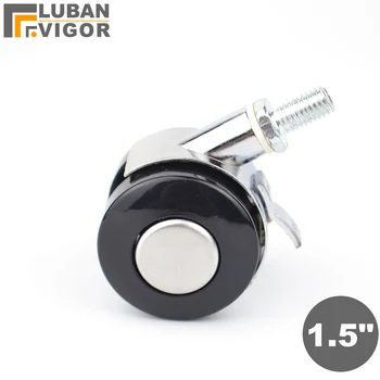 

Quiet Caster 1.5-inch wheel,screws rod M8x15mm, with brake,zinc alloy,4pcs/sets,computer desk,Display stand,Furniturehardware