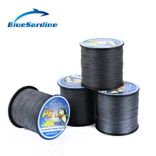 BlueSardine м 300 м плетеная леска серая Multifilament PE супер сильная 4 оплетка провода 12lb-90lb рыболовные снасти