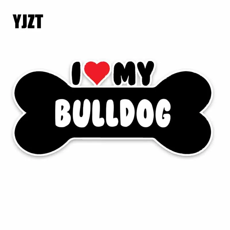 YJZT 15*7 1 см I Heart My Bulldog Dog Bone PVC автомобильные наклейки на бампер | Автомобили и
