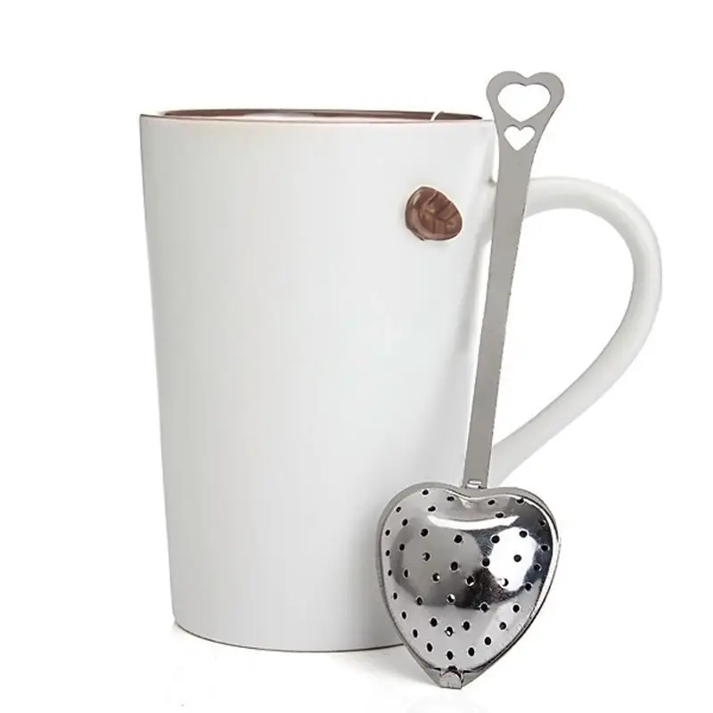 

NEW Designer Heart Shape Stainless Steel Tea Infuser Spoon Strainer Steeper Handle Shower Tea Strainer Tool