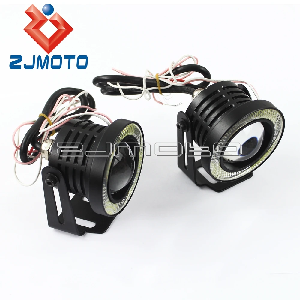 Universale Moto Soptlight Bike Car Led Angel Eye Faro Indicatore Di Direzione Fendinebbia