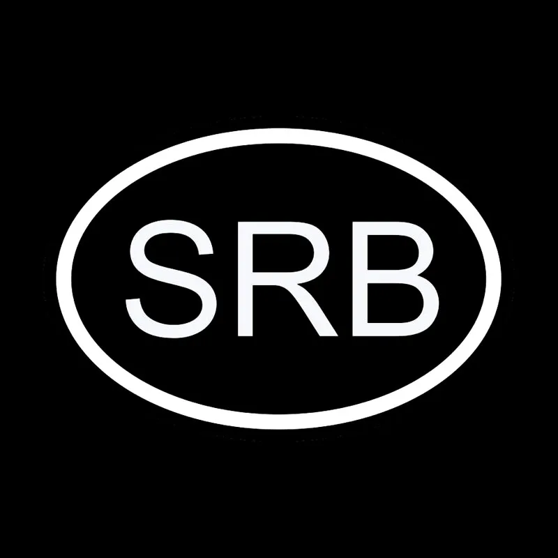 YJZT 14,5 см* 9,8 см SRB сербийская страна код овальная виниловая наклейка на машину наклейка черный серебристый C10-01248 - Название цвета: Серебристый
