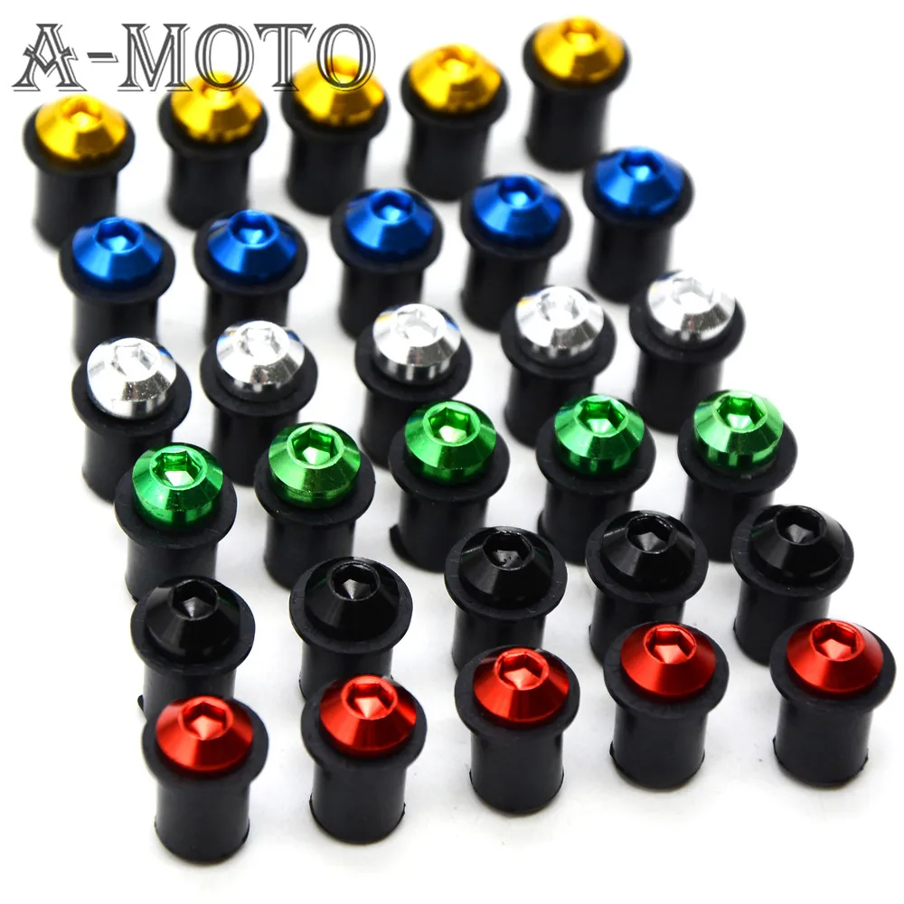 universal 6 color universal The latest CNC font b motorcycle b font parts Windshield Windscreen Bolt