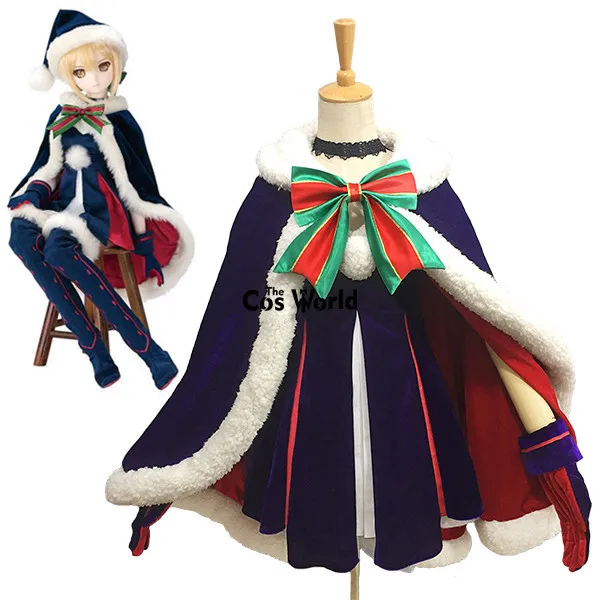 Fate Grand Order Black Saber рождественское платье униформа накидка наряд Аниме косплей