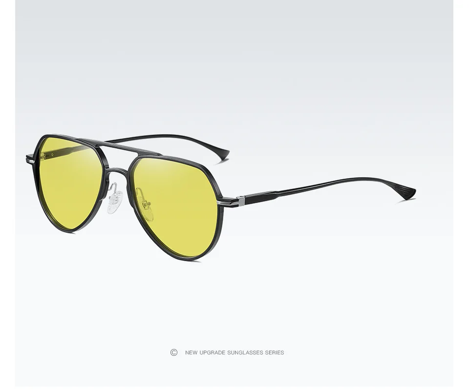Al-Mg фотохромные поляризованные солнцезащитные очки пилота ночного видения, мужские Обесцвечивающие очки для вождения, антибликовые мужские солнцезащитные очки S163