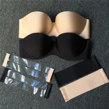 Сексуальный лифчик без бретелек для свадебного вечернего платья половина чашки пуш-ап липкий бюстгальтер Mujer нижнее белье для женщин прозрачный невидимый бюстгальтер