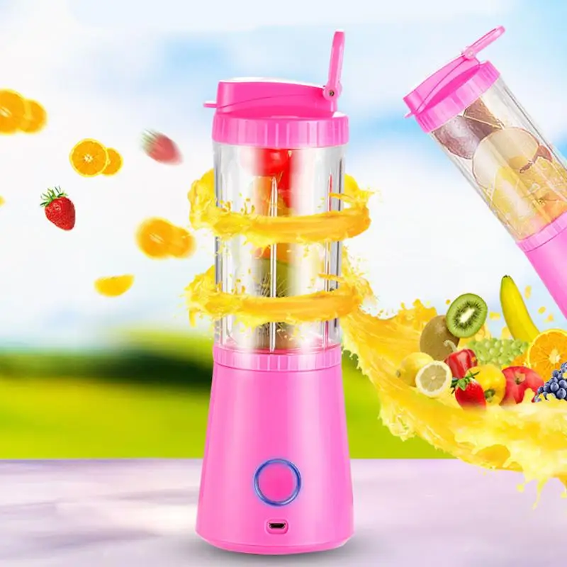 

280ML USB Electric Fruit Juicer Handheld Blender Rechargeable Water Bottle Sports bottle Portable Juicer 4 Leaf Blade