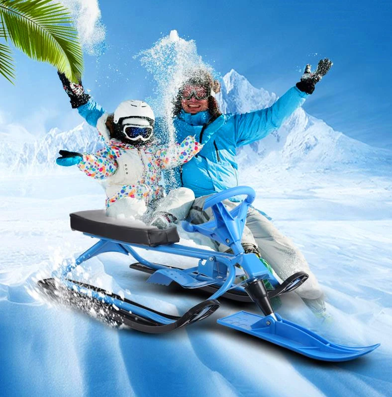 

Christmas Gift steel material suitable for adults and children with brake max loading 80kgs motor Snow Racer/snow sled
