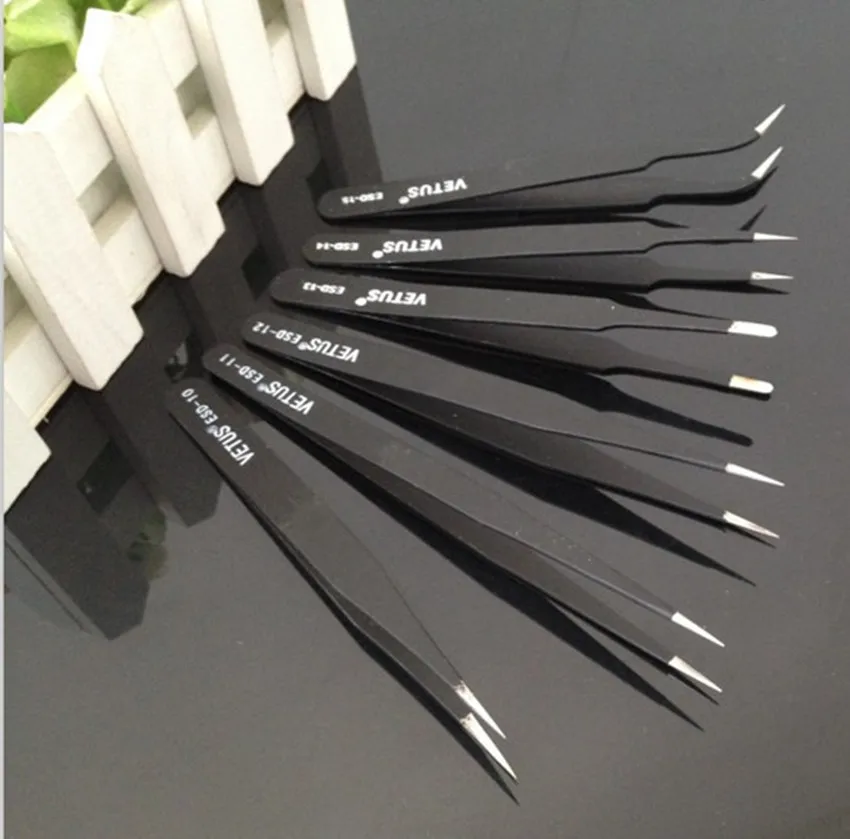 High quality VETUS 6/pcs High Precision ESD Anti static Tweezer Set