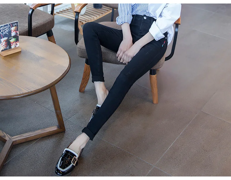 Женские черные джинсы, женские Стрейчевые серые классические узкие джинсы с высокой талией с вышивкой, женские Стрейчевые джинсовые штаны для женщин