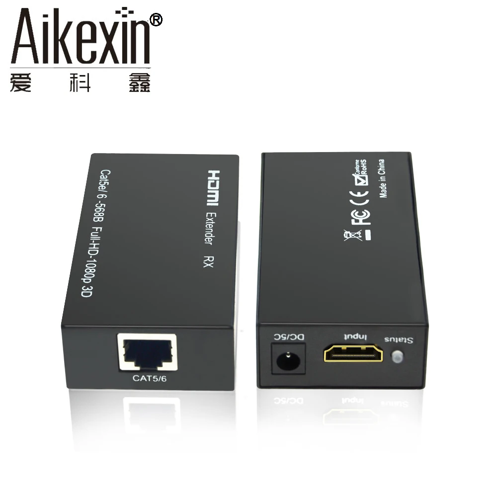 196ft HDMI удлинитель Aikexin 60 м Extensor hdmi-удлинитель Протокола по Lan кабель cat5e/6 Поддержка 3D 1080 p с передатчиком+ приемник