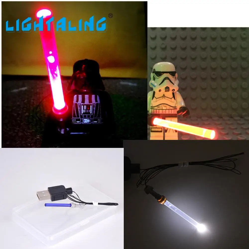 

Lightaling LED light up Light saber for Figures Darth Vader Compatible with Famous Brand Blocks Models Toys