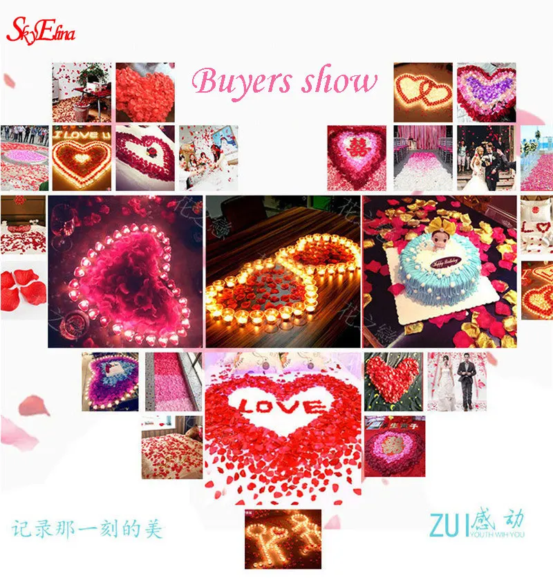 1000pcs Wedding petals Artificial Silk Rose Petals Flowers Petalas Petalos Wedding Bridal Shower Aisle Vase Decor Confetti 8Z