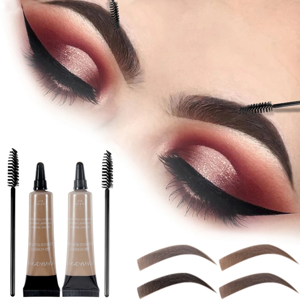 

Fashion Natural Eyebrow Enhancer Brush Makeup Tool Eye Brow Tattoo Tint Kit Waterproof Cosmetic Long-lasting Eyebrow Gel