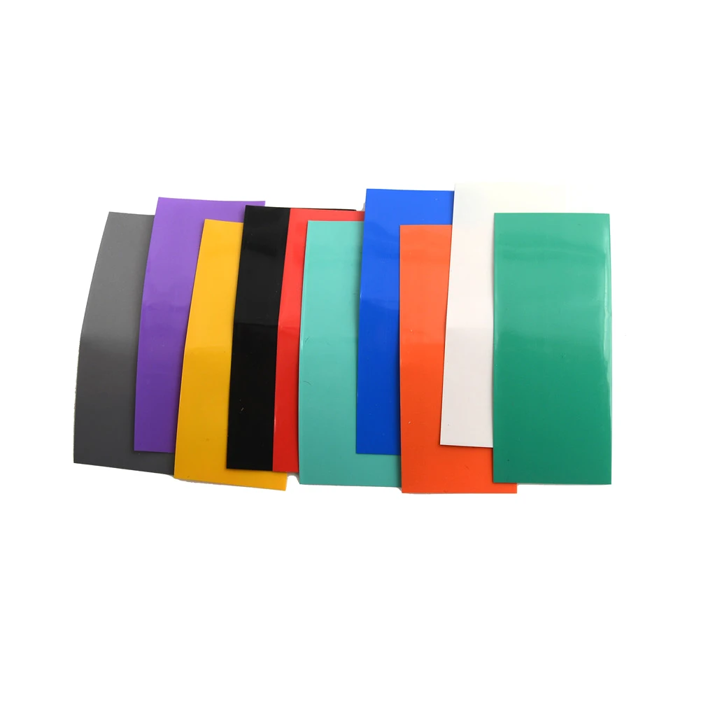 

20PCS 30*70mm Battery Film Tape Battery Cover Li-ion 18650 Battery Wrap PVC Heat Shrink Tubing Precut Choice Size 10 Colors