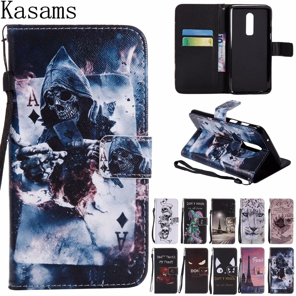 

Colourful For Oneplus 6 5 Flip Cover Oneplus6 1+6 Card Slots PU Leather Wallet Magnet Kickstand One plus 5 1+5 Phone Case Funda