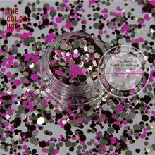 Rim321-200 смесь цветов в горошек круглой формы блеск для ногтей, гель для ногтей, лак для ногтей макияж и DIY украшения