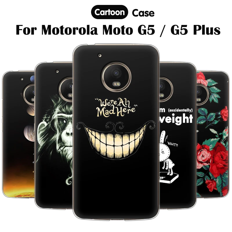 

JURCHEN Phone Case For Motorola G5 Moto G5 Case Coque Cute Cartoon Printed Soft Silicone Cover For Motorola Moto G5 Plus Case