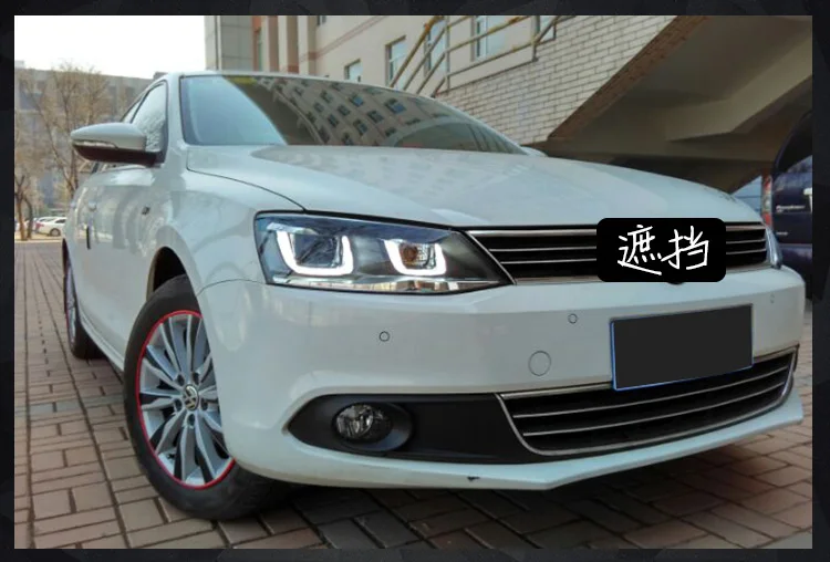 AKD автомобильный Стайлинг Головной фонарь для VW Jetta СВЕТОДИОДНЫЙ Фонарь 2011- двойной U Angel EYE Jetta светодиодный DRL H7 D2H Hid вариант биксеноновый луч