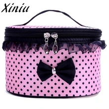 Застежка-молния Для женщин Портативный дорожные сумки из натуральной кожи Красота чехол гигиеническая Косметика косметичка Органайзер для сумки из натуральной кожи набор для макияжа бровей, Neceser на каждый день