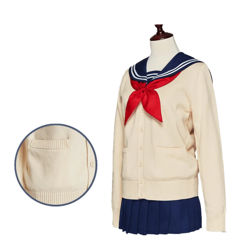 Anime My Hero Academia Boku no Hero Academia Himiko Toga JK Uniform Skirts Sweater Sweatshirts Cardigan Cosplay Costumes Suit