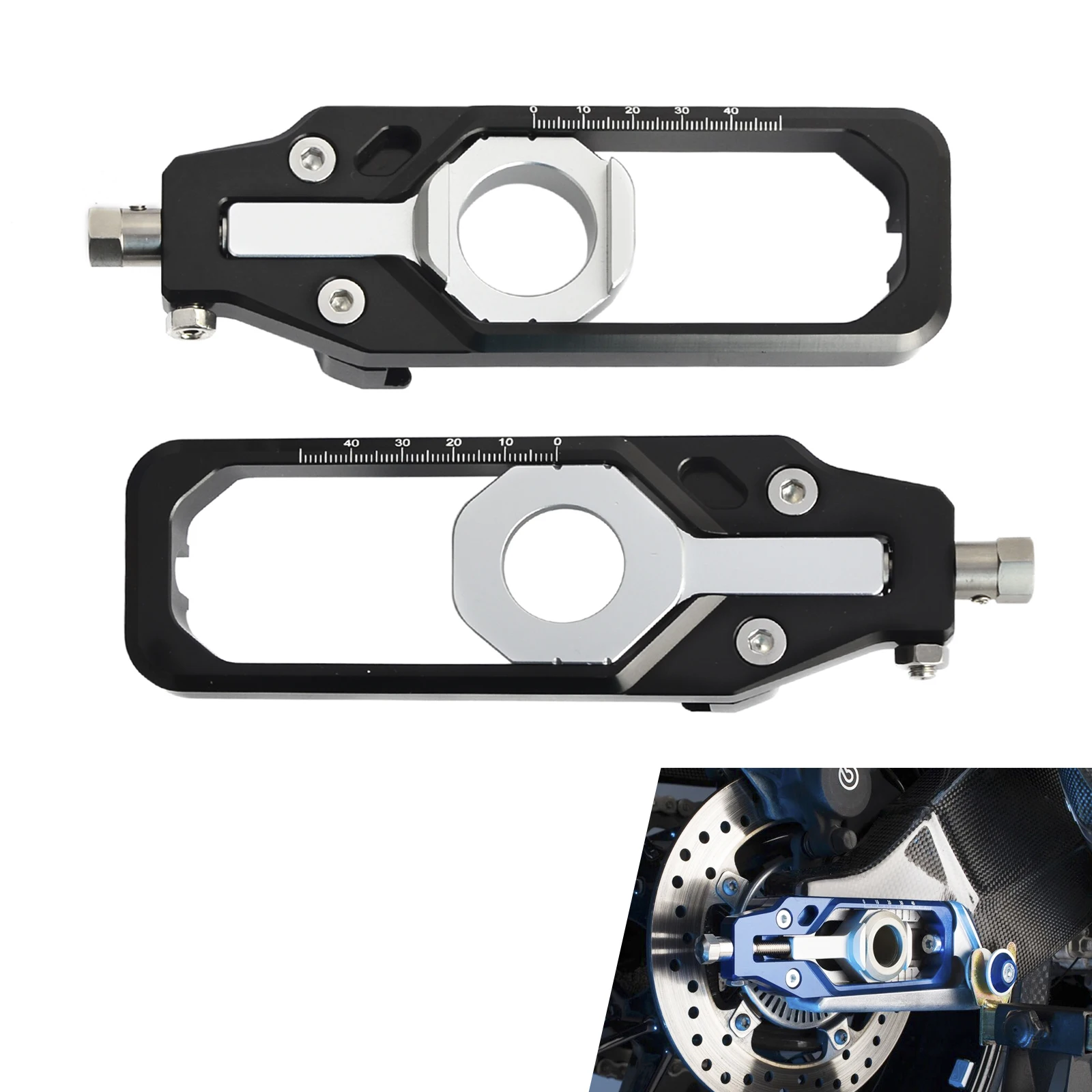 NICECNC Motorcycle CNC Rear Axle Chain Adjuster Tensioners For BMW S1000R S1000RR S 1000 R RR 2013-2018 HP4 2012-2015 NICECNC Motorcycle CNC Rear Axle Chain Adjuster Tensioners For BMW S1000R S1000RR S 1000 R RR 2013-2018 HP4 2012-2015