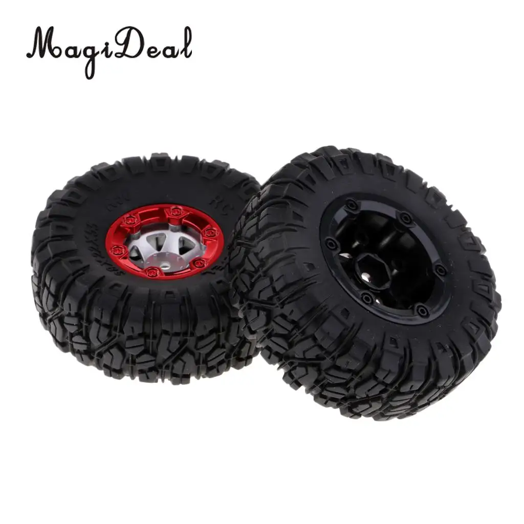 2Pcs Radio Control Car Model 100mm Rubber Tires Tyres 12mm Wheel Hex for 1/12 Wltoys 12428 12423 RC Cars