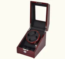 High End Mute Motor Watch Winder with Self winding Wood Watch Box for 2 Watches With