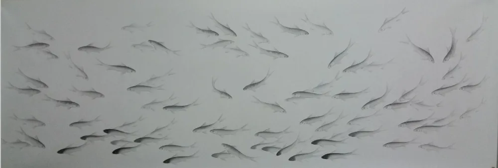 

Hot sales Classic style elegant Hand-painted silk wallpaper painting FISH fish wallcovering many arts and background optional