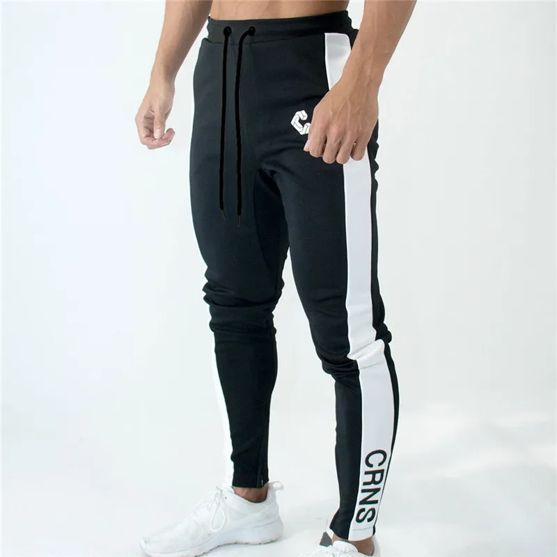 Осенние мужские бегуны, спортивные штаны, мужские спортивные штаны для фитнеса, с молнией на лодыжке, обтягивающие спортивные штаны, мужские брендовые штаны - Цвет: Black