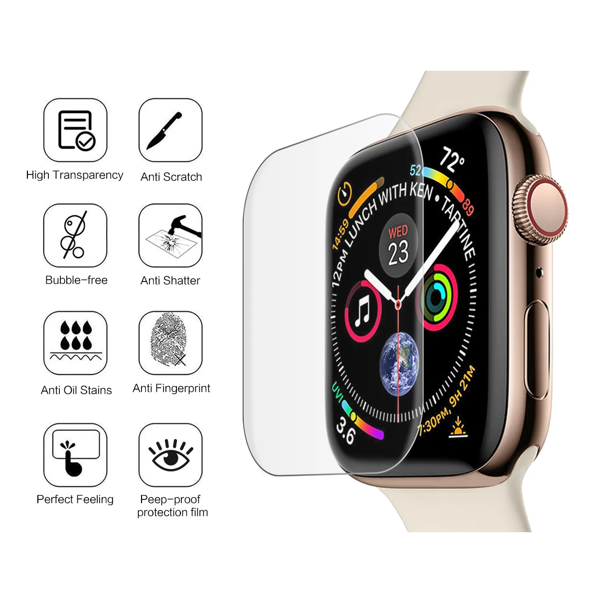 Закаленное стекло для Apple Watch 1/2/для серии 38 42 мм 9H твердость 2.5D Защитная пленка