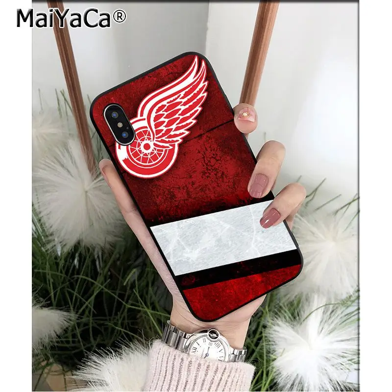 MaiYaCa Detroit Red Wings TPU мягкие Аксессуары для телефонов Чехол для iPhone 6S 6plus 7 7plus 8 8Plus X Xs MAX 5 5S XR - Цвет: A7