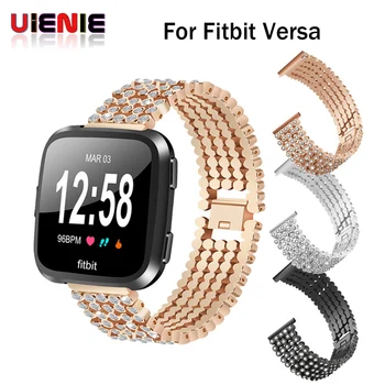 

Luxury Crystal For Fitbit Versa/Versa 2 Elegant Bracelet Alloy Replacement Watch Band Fashion Shine Wrist Strap Round Rhinestone