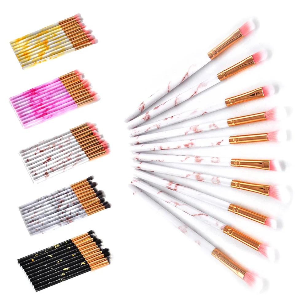 

KCHWPR 10 Pcs Makeup Brush Set Professional Face Eye Shadow Eyeliner Foundation Blush кисть для мкияжа L525