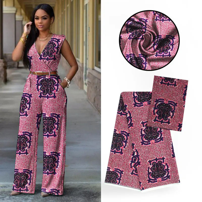 

Wax Pattern Satin Soft Silk Fabric Set Wholesale In African Wax Pattern Silk Material Soft Ankara Prints For Party Dress 30