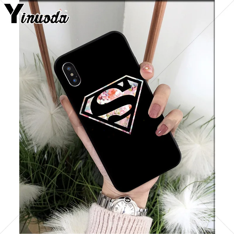 Yinuoda DC hero Супермен Силиконовый мягкий ТПУ Черный чехол для телефона для iPhone X XS MAX 6 6s 7 7plus 8 8Plus 5 5S SE XR - Цвет: A6