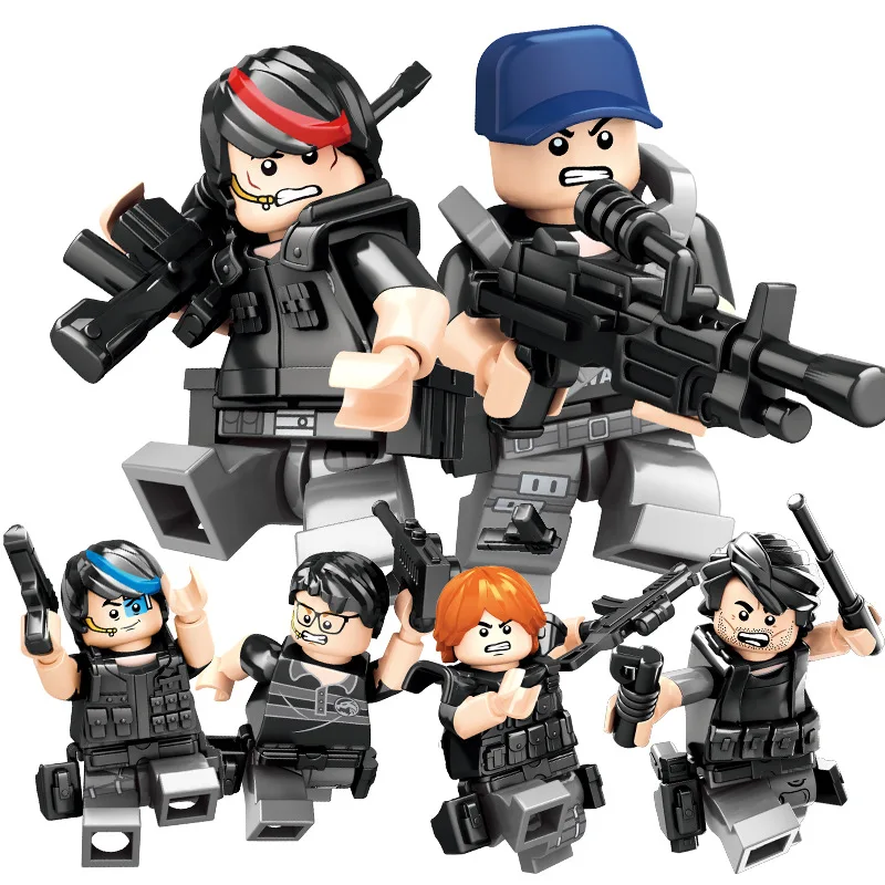 

Single Sale Military Battlegrounds Soldiers Figures Building Blocks Compatible Legoingly Army Weapon Guns Bricks Toys For Kids