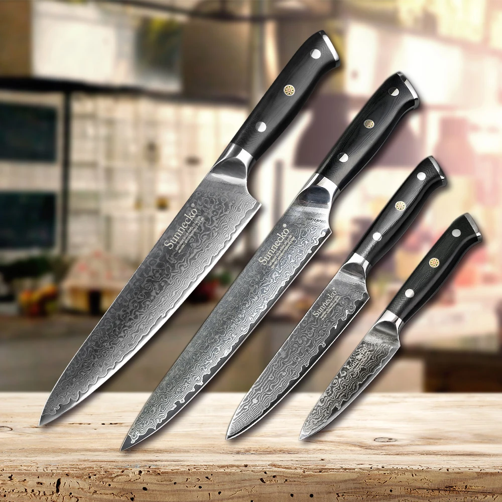 SUNNECKO Damascus Chef Utility Santoku Slicing Paring Cleaver Knife Japanese Kitchen Knives G10 Handle Sharp Meat Cutting | Дом и сад