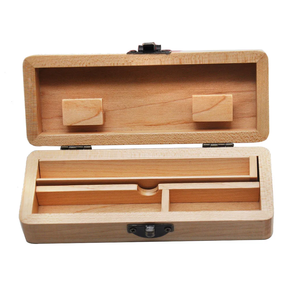 HORNET Wood Stash Box With Rolling Tray Natural Handmade Wooden Tobacco and Herbal Storage Box For Smoking Pipe Accessories - Цвет: 151mm Wood Stash Box